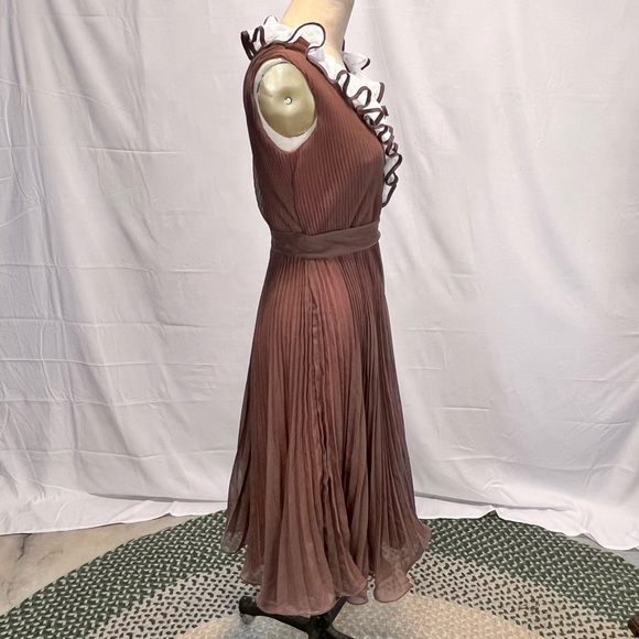 VINTAGE MCM mid century‎ Miss Elliette ruffle accordion pleated dress 60s 50s - Picture 7 of 17